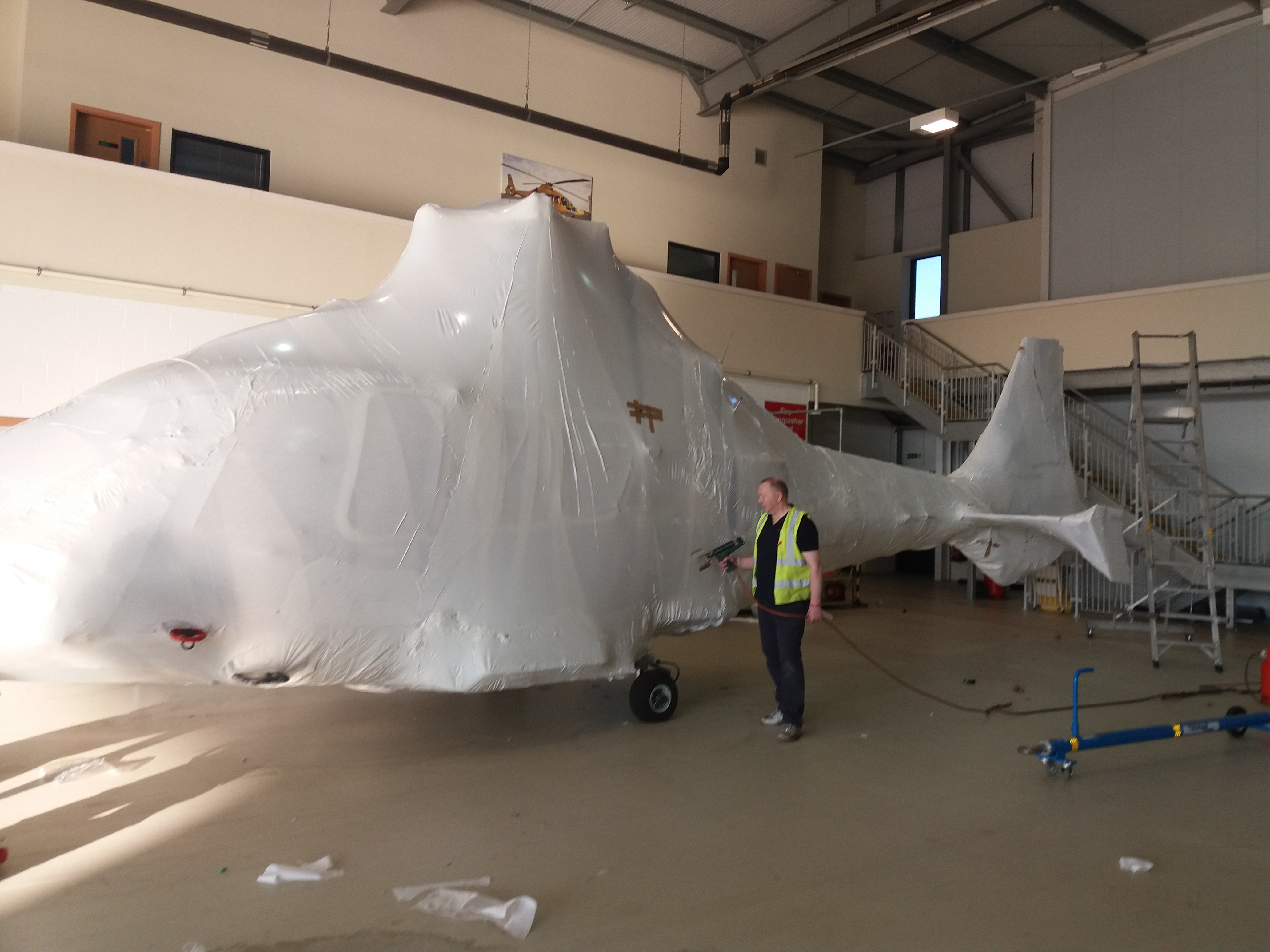 Helicopter Shrink Wrapped